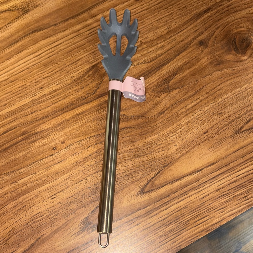 5/$5 Gray Pasta Server